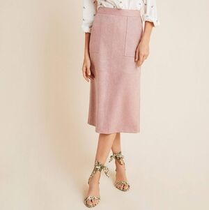 Anthropologie Clarisa Current Air Blush A-line,Pencil Skirt NWT Vegan Faux Suede